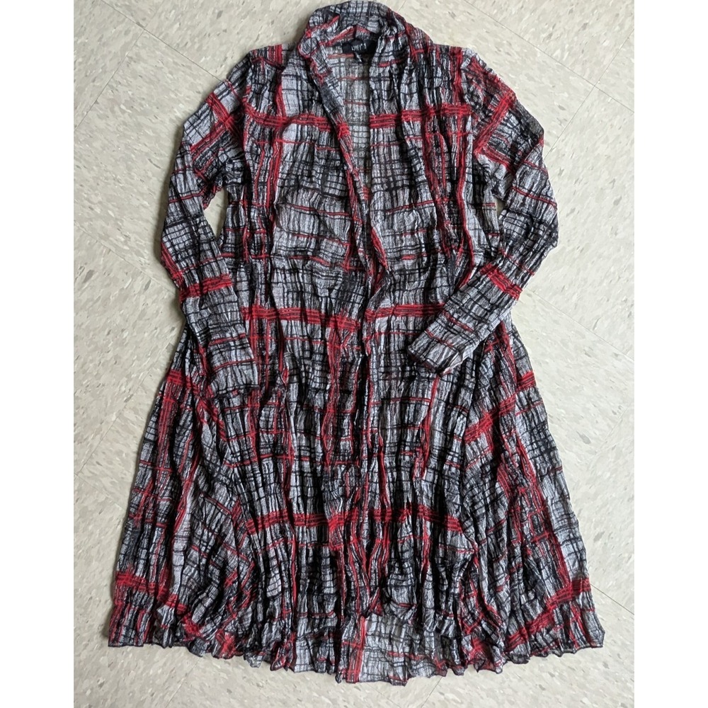 Comfy USA Organza Art To Wear Sheer Lagenlook Overlay Cardigan Jacket Cover Up - Picture 2 of 7